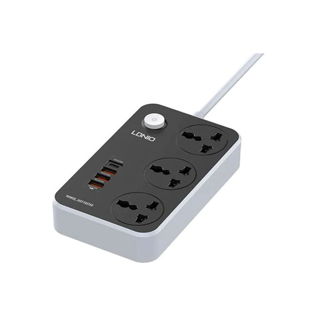 LDNIO- Universal Power Strip 3 SOCKET 20W USB-C PD 3-PORT QC3.0