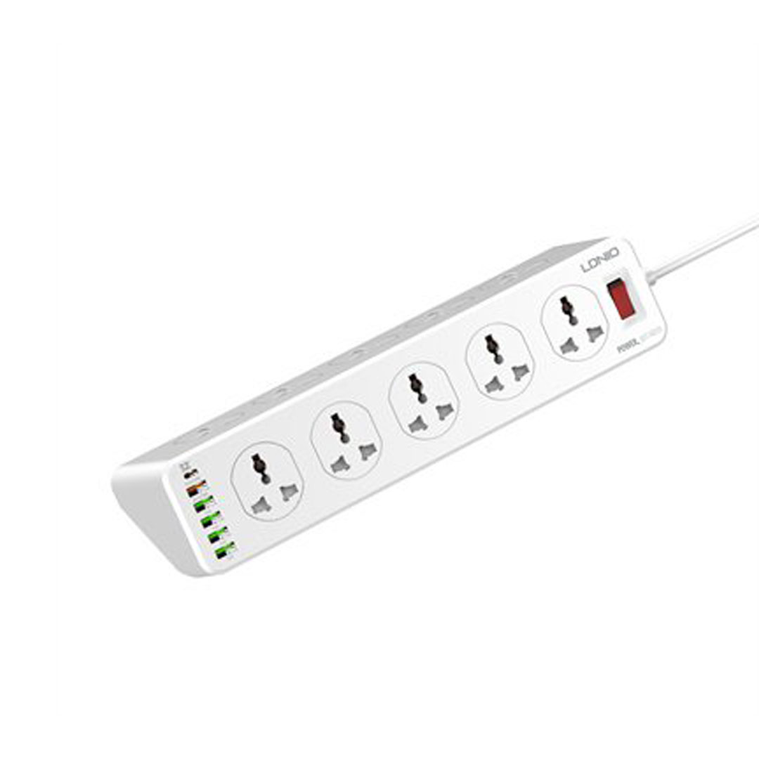 LDNIO-Universal Power Strip 10 SOCKET 30W PD & QC3.0 5 USB-A & 1 USB-c