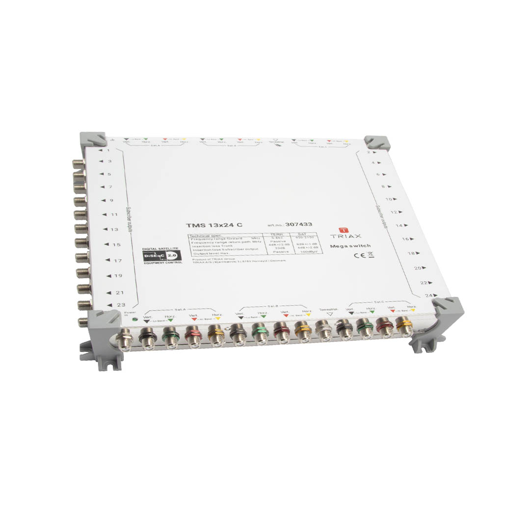 Triax-Multiswitch -13x24 (one terrestrial and 12 for three satellites, each with its four polarities)