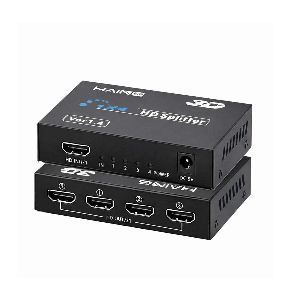 HAING 4K×2K HDMI Splitter 1×4 – UHD HDMI Splitter v1.4 | HI-HD104F
